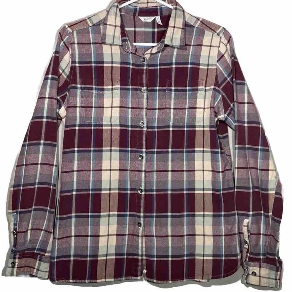 Woolrich Shirt Womens Long Sleeve Shirt Size XL Wine Purple Flannel Button Up